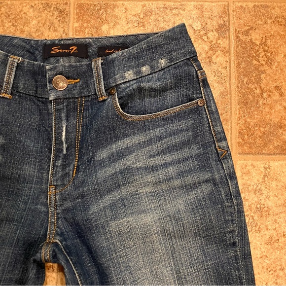 Seven7 Jeans Womens 6 Blue Bootcut Mid Rise Dark Wash Stretch Denim - Picture 4 of 16